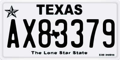 TX license plate AX83379