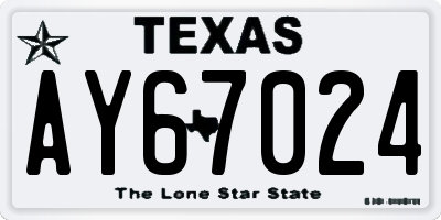 TX license plate AY67024