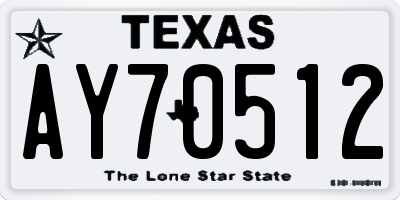 TX license plate AY70512