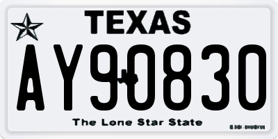 TX license plate AY90830