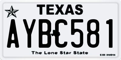 TX license plate AYBC581