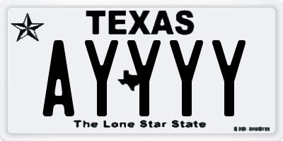 TX license plate AYYYY