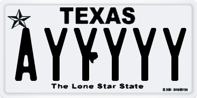 TX license plate AYYYYY