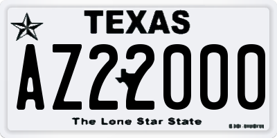 TX license plate AZ22000