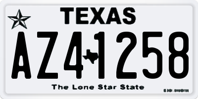 TX license plate AZ41258