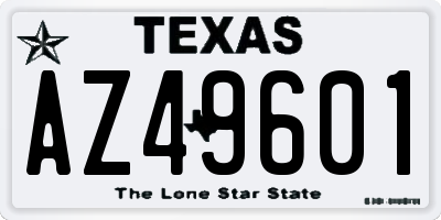 TX license plate AZ49601