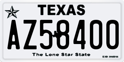 TX license plate AZ58400