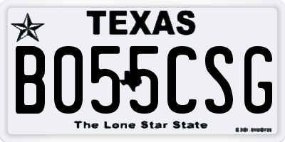 TX license plate B055CSG