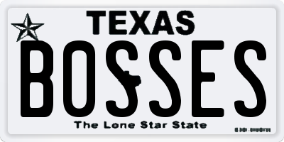 TX license plate B0SSES