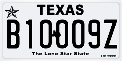 TX license plate B10009Z