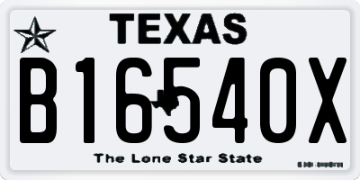 TX license plate B16540X