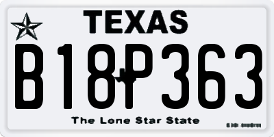 TX license plate B18P363