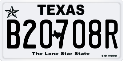 TX license plate B20708R