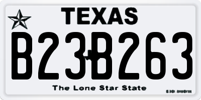 TX license plate B23B263