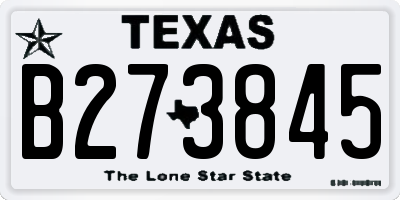 TX license plate B273845