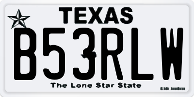 TX license plate B53RLW