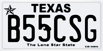 TX license plate B55CSG