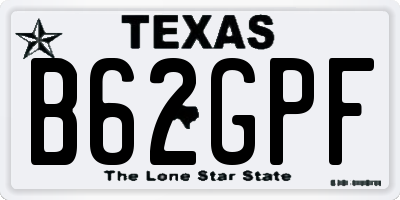 TX license plate B62GPF