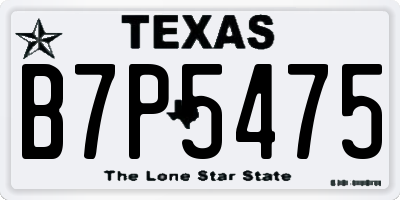 TX license plate B7P5475