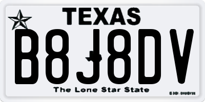 TX license plate B8J8DV