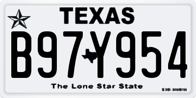 TX license plate B97Y954