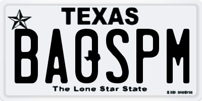 TX license plate BA0SPM