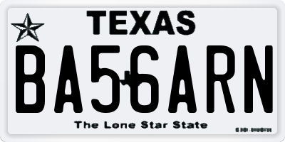 TX license plate BA56ARN