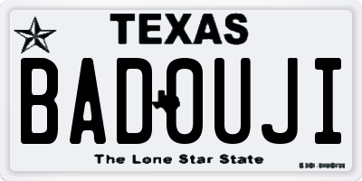 TX license plate BAD0UJI