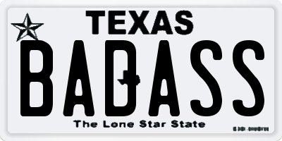 TX license plate BADASS