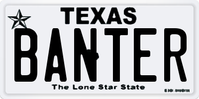 TX license plate BANTER