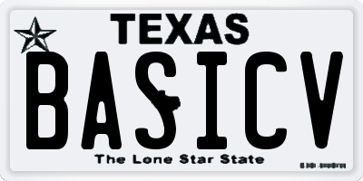 TX license plate BASICV