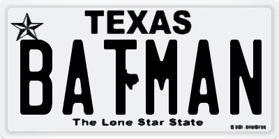 TX license plate BATMAN