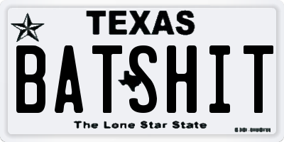 TX license plate BATSHIT