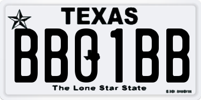 TX license plate BB01BB