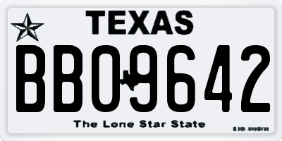 TX license plate BB09642