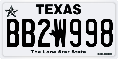 TX license plate BB2W998