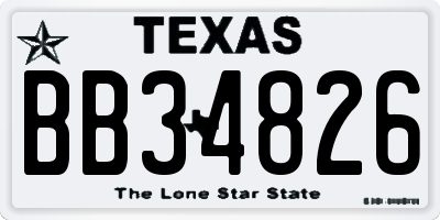 TX license plate BB34826