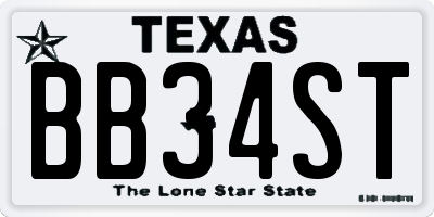 TX license plate BB34ST