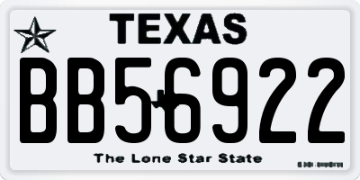 TX license plate BB56922