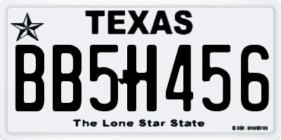 TX license plate BB5H456