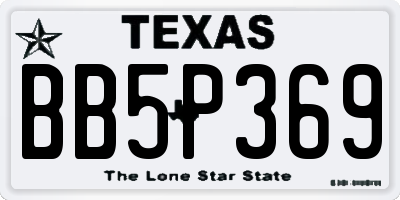 TX license plate BB5P369