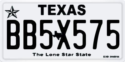 TX license plate BB5X575