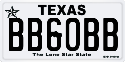 TX license plate BB60BB