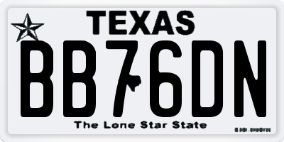 TX license plate BB76DN