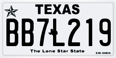 TX license plate BB7L219