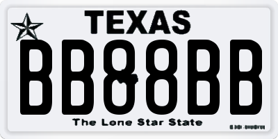 TX license plate BB88BB