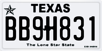 TX license plate BB9H831