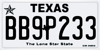 TX license plate BB9P233