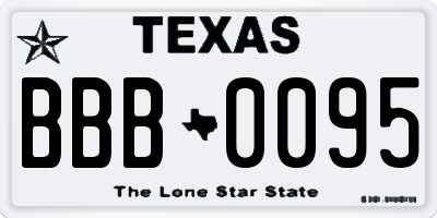 TX license plate BBB0095