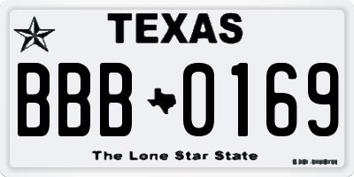 TX license plate BBB0169